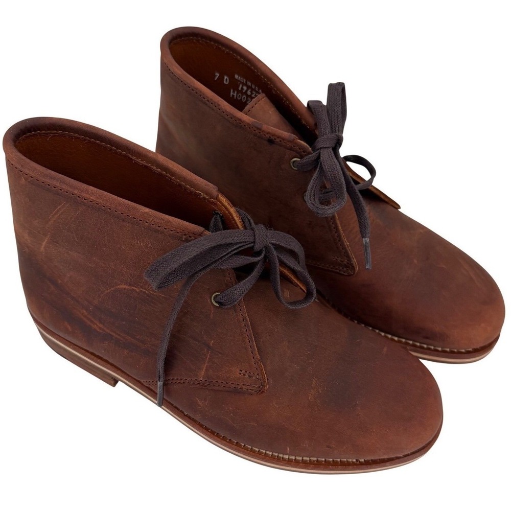 HELM Leather Chukka Boots Brown Heritage Workwear Made in USA H0024 7 D